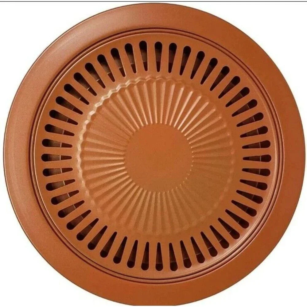 Smokeless Indoor Barbecue Copper Infused Stovetop Grill Set Non Stick Grill 2 pc